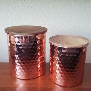 Uncommon James Cooper Hammered Canister Set